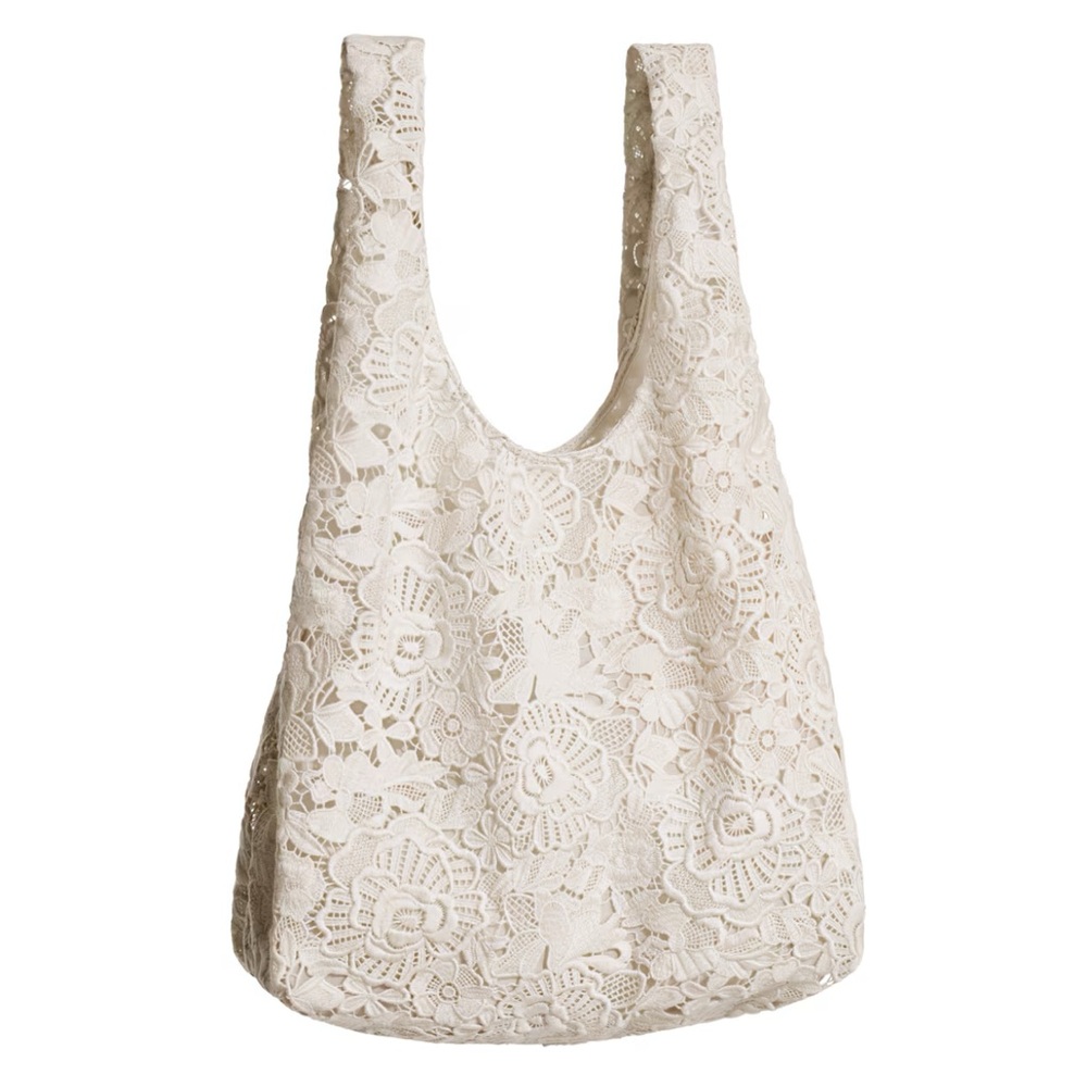 MAGDA BUTRYM H&M lace tote bag with floral appliqué NWT